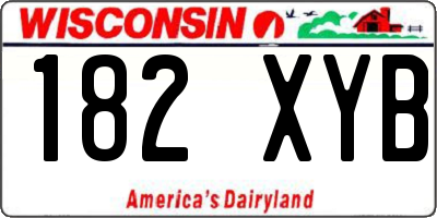 WI license plate 182XYB