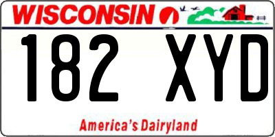 WI license plate 182XYD