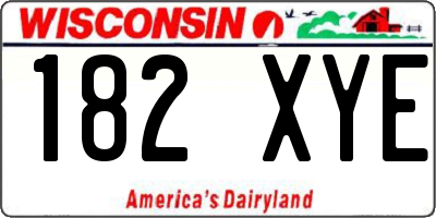 WI license plate 182XYE