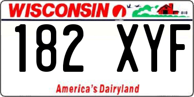 WI license plate 182XYF