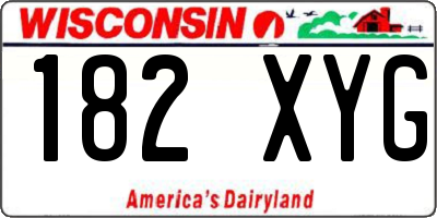 WI license plate 182XYG