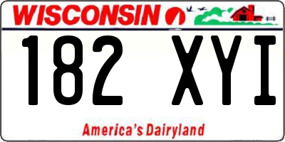 WI license plate 182XYI
