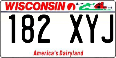 WI license plate 182XYJ