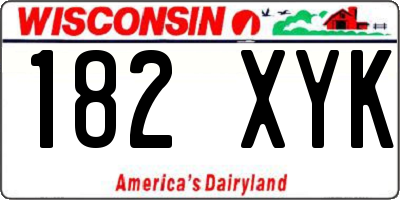 WI license plate 182XYK