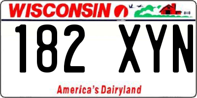 WI license plate 182XYN