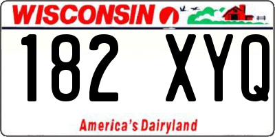 WI license plate 182XYQ