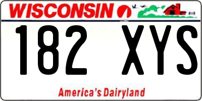 WI license plate 182XYS