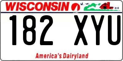 WI license plate 182XYU