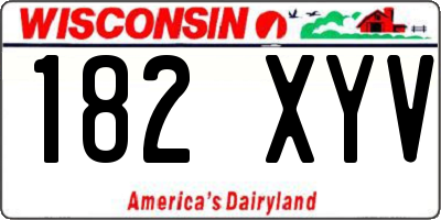 WI license plate 182XYV