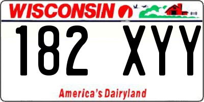 WI license plate 182XYY