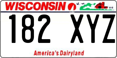 WI license plate 182XYZ