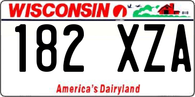 WI license plate 182XZA