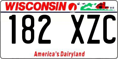 WI license plate 182XZC