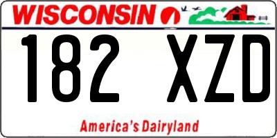 WI license plate 182XZD