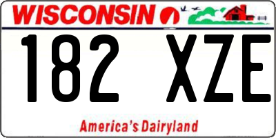 WI license plate 182XZE