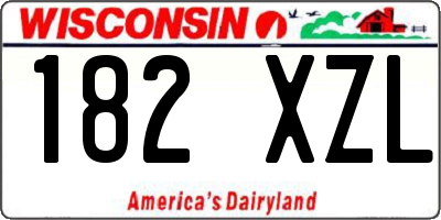 WI license plate 182XZL
