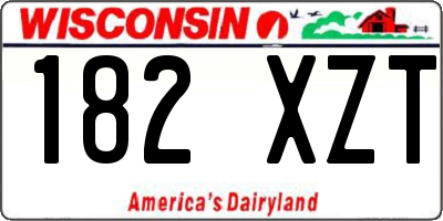 WI license plate 182XZT