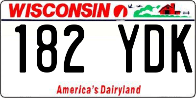 WI license plate 182YDK