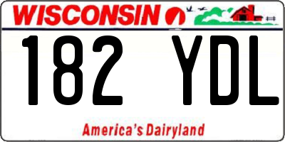 WI license plate 182YDL