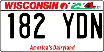 WI license plate 182YDN