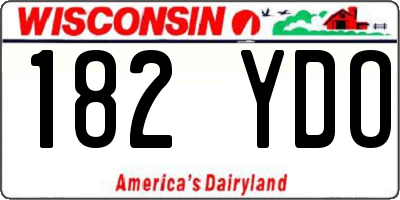 WI license plate 182YDO
