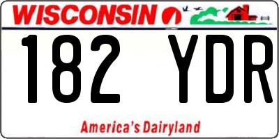 WI license plate 182YDR