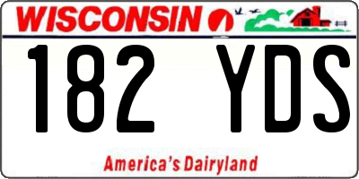 WI license plate 182YDS