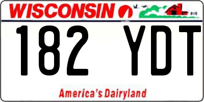 WI license plate 182YDT