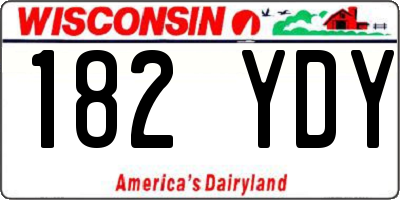 WI license plate 182YDY