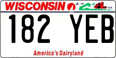 WI license plate 182YEB