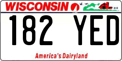 WI license plate 182YED