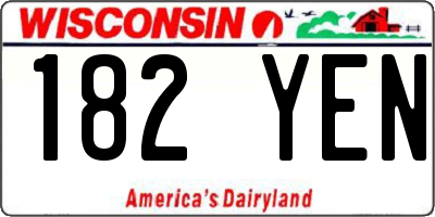 WI license plate 182YEN
