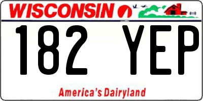 WI license plate 182YEP