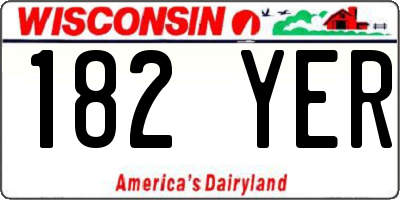 WI license plate 182YER
