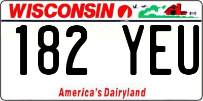 WI license plate 182YEU