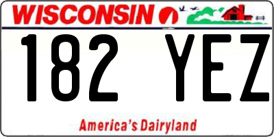 WI license plate 182YEZ