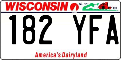 WI license plate 182YFA