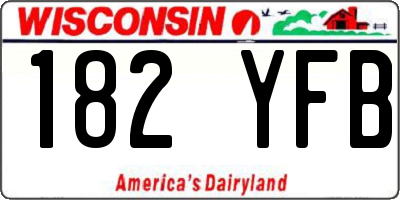 WI license plate 182YFB