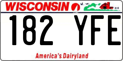 WI license plate 182YFE