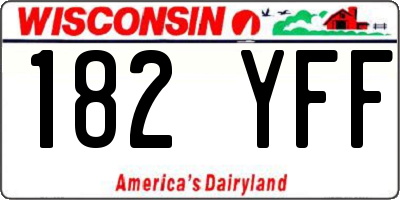 WI license plate 182YFF
