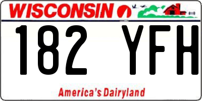 WI license plate 182YFH