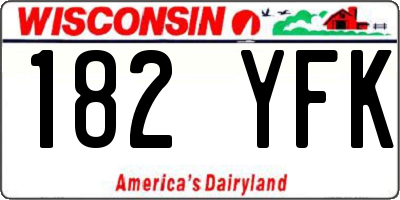 WI license plate 182YFK