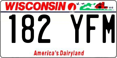 WI license plate 182YFM