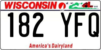 WI license plate 182YFQ