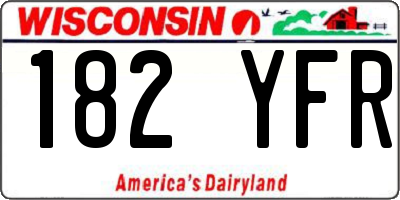WI license plate 182YFR