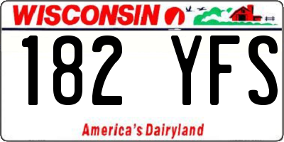 WI license plate 182YFS