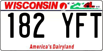 WI license plate 182YFT