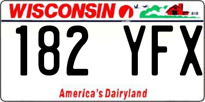 WI license plate 182YFX