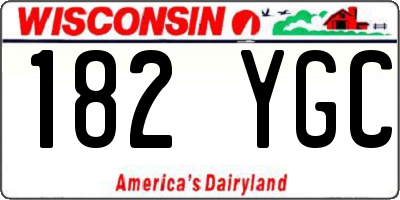 WI license plate 182YGC