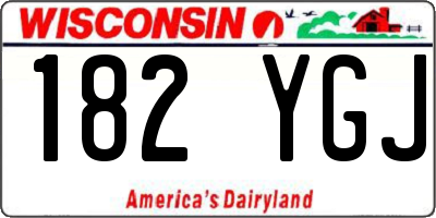 WI license plate 182YGJ